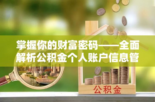 韩城掌握你的财富密码——全面解析公积金个人账户信息管理与优化