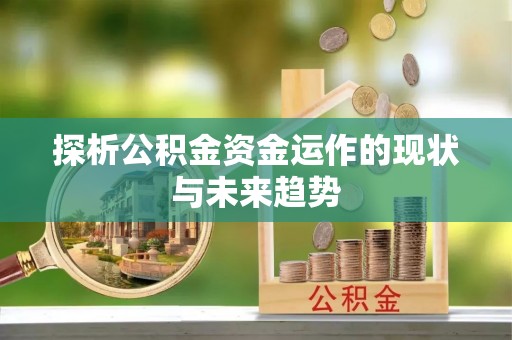 韩城探析公积金资金运作的现状与未来趋势