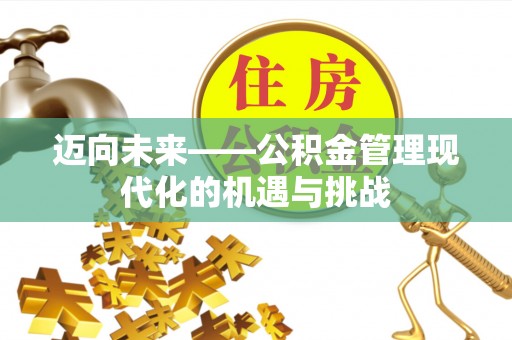 韩城迈向未来——公积金管理现代化的机遇与挑战